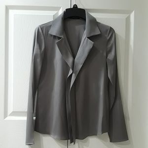 Elie Tahari Silk gray career collar blouse Size XS
